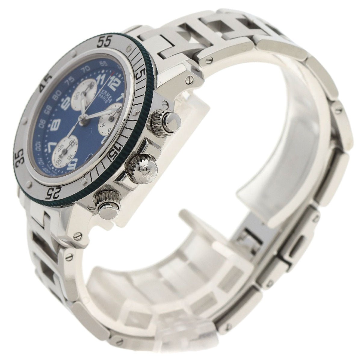 HERMES Watches Quartz CL2.317 Stainless Steel , Stainless Steel Silver Clipper diver blue dial Boys Used | AlmaBagz
