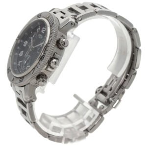 HERMES Watches Quartz CL2.910 Stainless Steel , Stainless Steel Silver Clipper Diver Chronograph black dial mens Used | AlmaBagz
