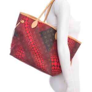Louis Vuitton Brown & Red Yayoi Kusama Neverfull Handbag | AlmaBagz