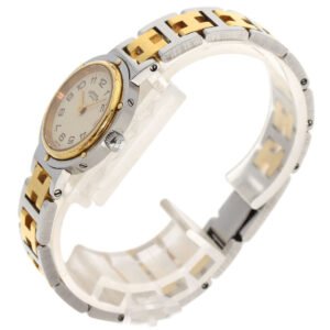 HERMES Watches Quartz Stainless Steel , SSxGP gold Clipper Old Belt cream dial Women Used | AlmaBagz