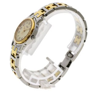 HERMES Watches Quartz CL3.240 Stainless Steel , SSxGP gold Clipper Ivory dial Women Used | AlmaBagz
