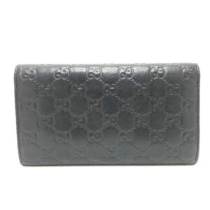 GUCCI Trifold wallet 257303 leather black Sima line GG Women Used | AlmaBagz