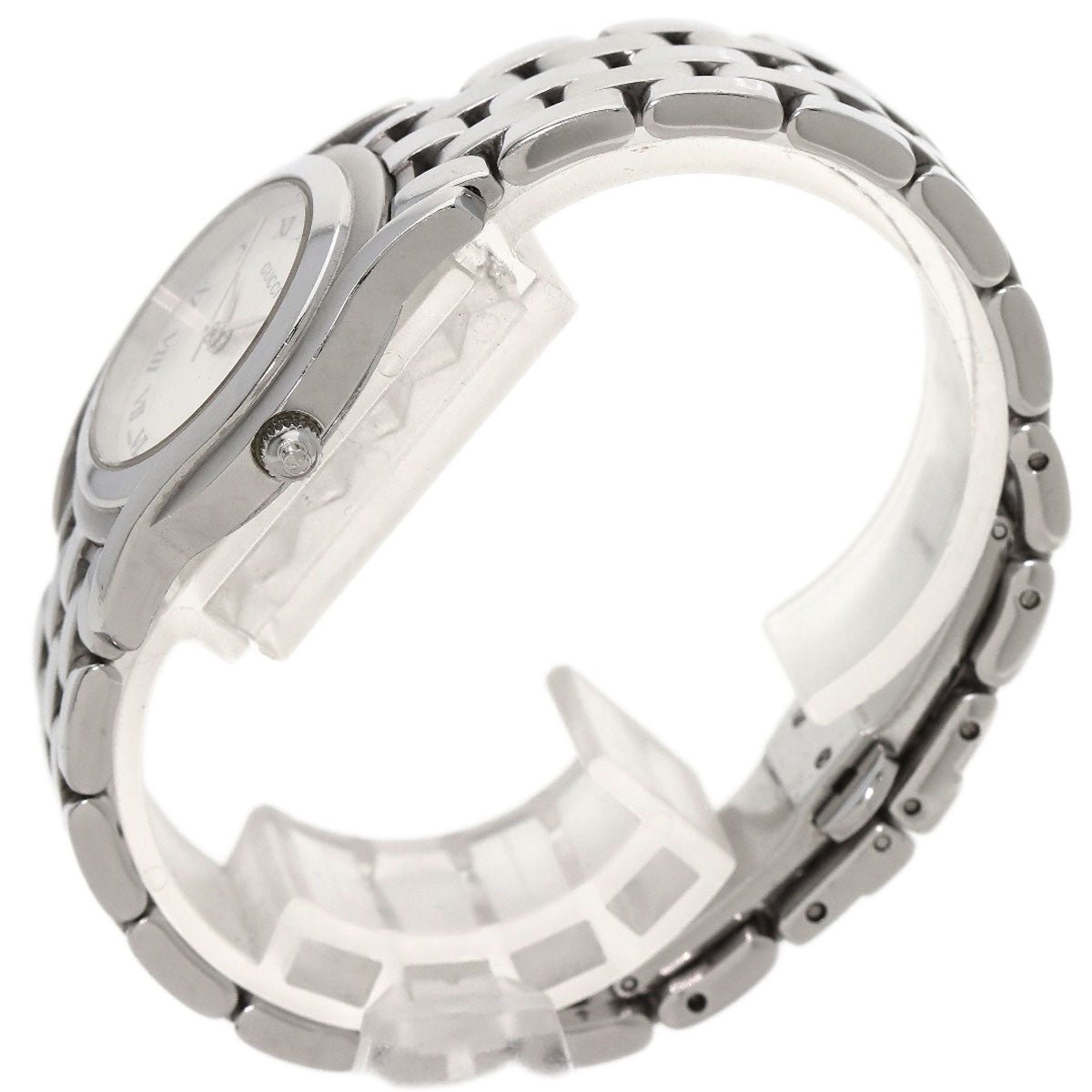 GUCCI Watches Quartz 5500L Stainless Steel , Stainless Steel Silver Round face Silver dial Women Used | AlmaBagz