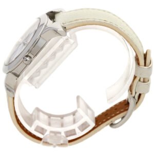 HERMES Watches Quartz HR1.510 Stainless Steel, Leather Silver H watch Rondo white dial Women Used | AlmaBagz