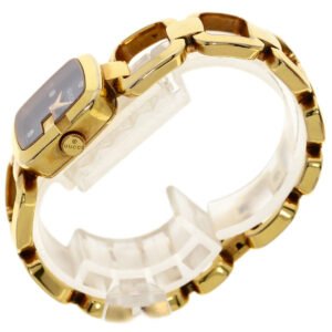 GUCCI Watches Quartz 125.5 Gold Plated , Gold Plated gold G Collection 3P Diamond Square black dial Women Used | AlmaBagz