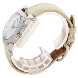 HERMES Watches Quartz HR1.510 Stainless Steel, Leather Silver H watch Rondo white dial Women Used | AlmaBagz