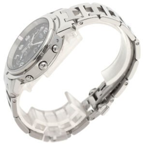 HERMES Watches Quartz CL1.910 Stainless Steel Silver Clipper Chronograph black dial | AlmaBagz