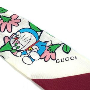 GUCCI scarf 656611 silk multicolor Doraemon DORAEMON collaboration scarf Women Used | AlmaBagz