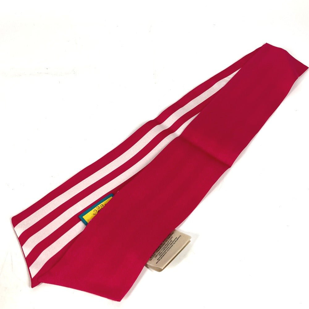 GUCCI scarf 703568 silk pink bandeau scarf Adidas adidas collaboration Women Used | AlmaBagz