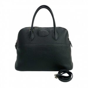 HERMES Shoulder Bag Taurillon Clemence black Bored 35 | AlmaBagz