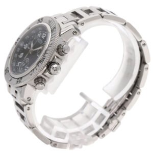 HERMES Watches Quartz CL2.310 Stainless Steel Silver Clipper Diver Chronograph black dial | AlmaBagz