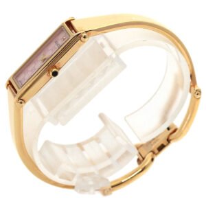 GUCCI Watches Quartz 1500L PGP , PGP gold Square Face Bangle 1P Diamond GG Pink shell dial Women Used | AlmaBagz