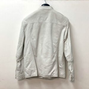GUCCI Jacket leather white apparel punching mens 50 Used | AlmaBagz