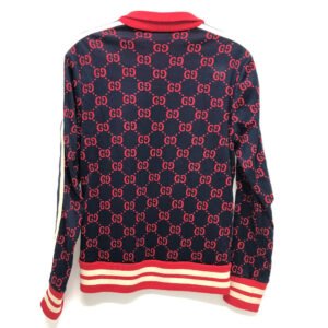 GUCCI Jacket 496919 cotton Navy GG Jacquard All-Over Print Truck mens ‚l Used | AlmaBagz