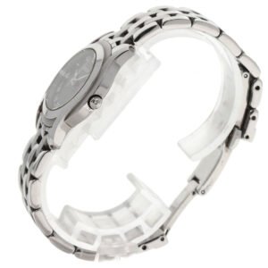 GUCCI Watches Quartz 5500L Stainless Steel , Stainless Steel Silver Round face black dial Women Used | AlmaBagz