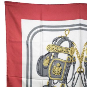 HERMES scarf silk White BRIDES de GALA Carre90 Women Used | AlmaBagz