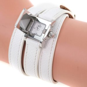 HERMES Watches Quartz ME2.112 Stainless Steel , Leather White Triple Tour Medor Rock White dial Women Used | AlmaBagz