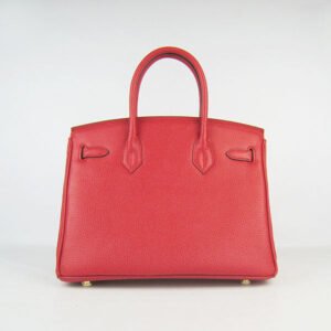 Hermes Birkin 30cm Togo Leather Handbags Red Golden | AlmaBagz