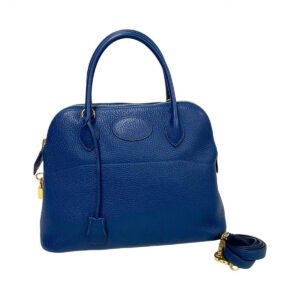 HERMES Shoulder Bag Taurillon Clemence blue Bored 31 | AlmaBagz