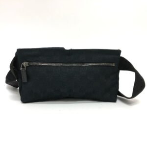 GUCCI Waist bag 162962 GG canvas black GG canvas W pocket Women Used | AlmaBagz