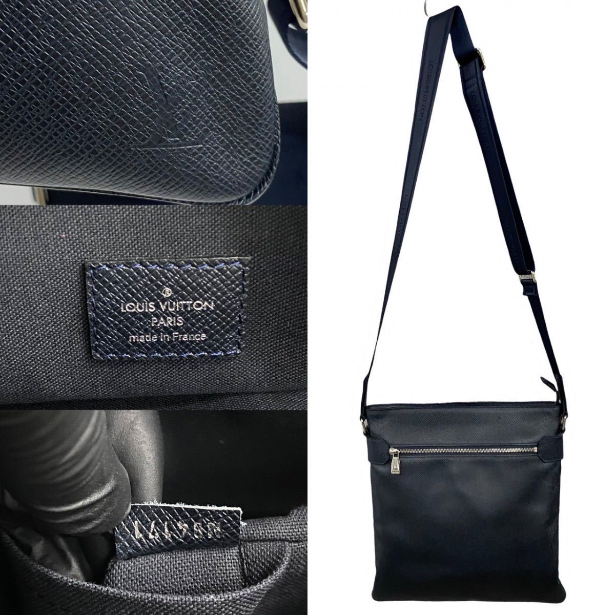 LOUIS VUITTON Shoulder Bag leather Navy Taiga Sasha | AlmaBagz - Image 3