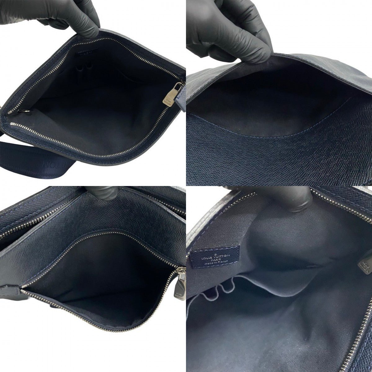 LOUIS VUITTON Shoulder Bag leather Navy Taiga Sasha | AlmaBagz - Image 8