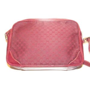 Gucci Vintage Gg Burgundy Small G Logo Canvas And Burgundy Leather | AlmaBagz