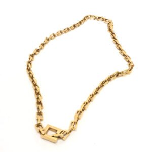 GUCCI Necklace 18K Yellow Gold gold K18YG G logo link square Women Used | AlmaBagz