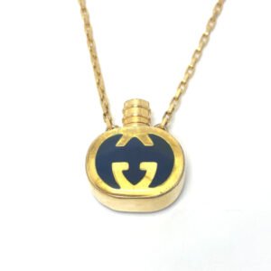 GUCCI Necklace Gold Plated gold GG Perfume Bottle Women Used | AlmaBagz