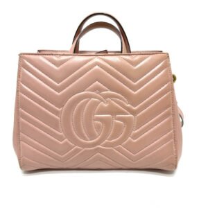 GUCCI Handbag 448054 leather pink GG Marmont | AlmaBagz