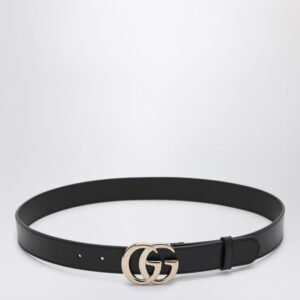 Gucci Gg Marmont Black Leather Belt Women | AlmaBagz