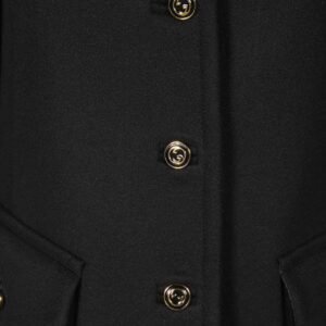 Gucci Black Wool Coat with Interlocking GG Buttons | AlmaBagz
