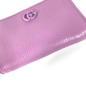 GUCCI Coin case 644412 leather Light purple Double G zip around wallet Women Used | AlmaBagz