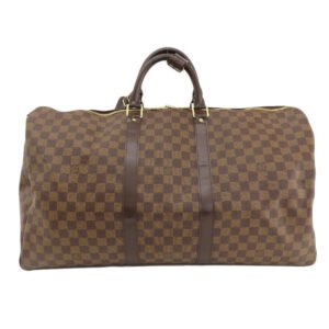 LOUIS VUITTON Boston Duffel bag N41414 Damier canvas Brown Keepall bandouliere55 Damier canvas | AlmaBagz