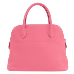 HERMES Handbag Taurillon Clemence pink Bolide 31 Rose Azalee Silver Metal Women Used | AlmaBagz