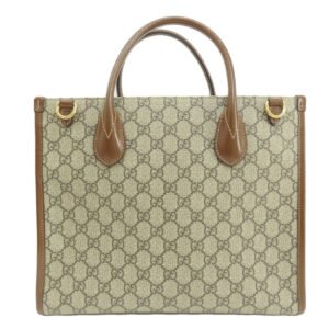 GUCCI Handbag 659983 PVC Brown GG 2WAY Women Used | AlmaBagz