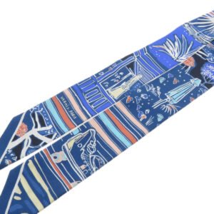 HERMES scarf silk blue Twilly Women Used | AlmaBagz