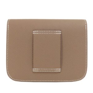 HERMES Coin case Epsom beige Constance Slim Etoupe Gold Metal | AlmaBagz