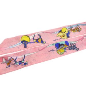 HERMES scarf silk pink Twilly Women Used | AlmaBagz