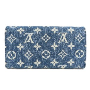 LOUIS VUITTON Long Wallet Purse M81183 denim blue Portefeuille Sarah Aline Blue Women Used | AlmaBagz