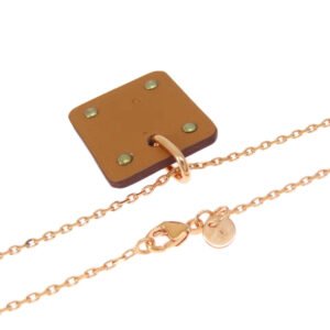 HERMES Necklace Gold Plated, Swift pink As Doucour PM Women Used | AlmaBagz