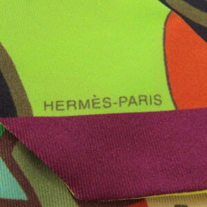 HERMES scarf silk green Twilly Women Used | AlmaBagz