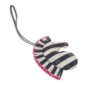 HERMES key ring Anemiro white Gee Gee Savannah Bag Charm Women Used | AlmaBagz