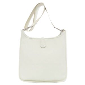 HERMES Shoulder Bag Epsom white Evelyn 1 PM SilverMetal | AlmaBagz