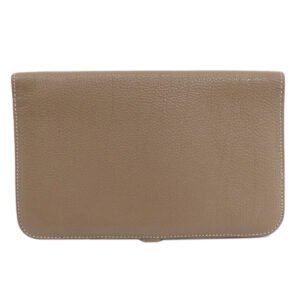 HERMES Long Wallet Purse Togo beige Dogon Duo GM Etop Gold Metal | AlmaBagz
