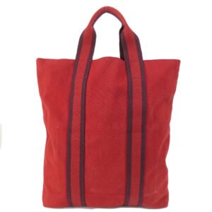 HERMES Handbag canvas Red Fool Toe Kabas Women Used | AlmaBagz