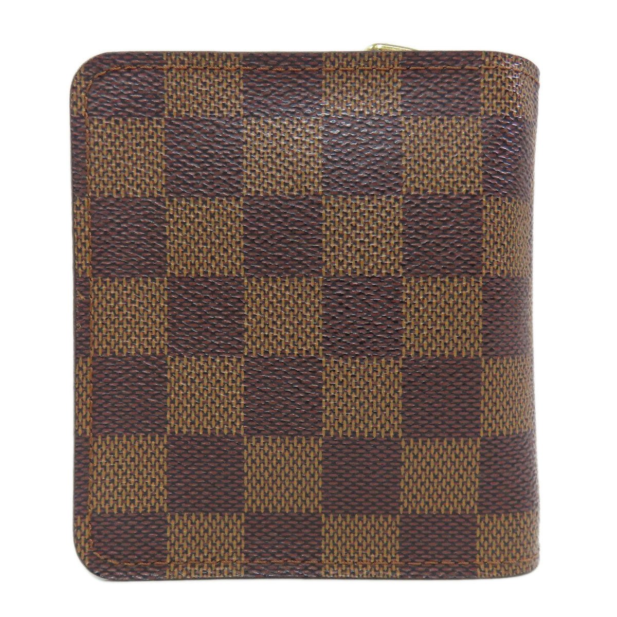 LOUIS VUITTON Bifold Wallet M61668 Damier canvas Brown Compact zip Women Used | AlmaBagz