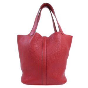 HERMES Handbag Taurillon Clemence Red Picotin Lock MM SilverMetal Women Used | AlmaBagz