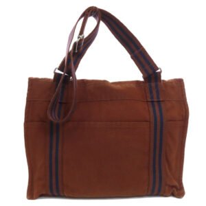 HERMES Shoulder Bag canvas Brown Sac Fourre Tout Bassus Women Used | AlmaBagz