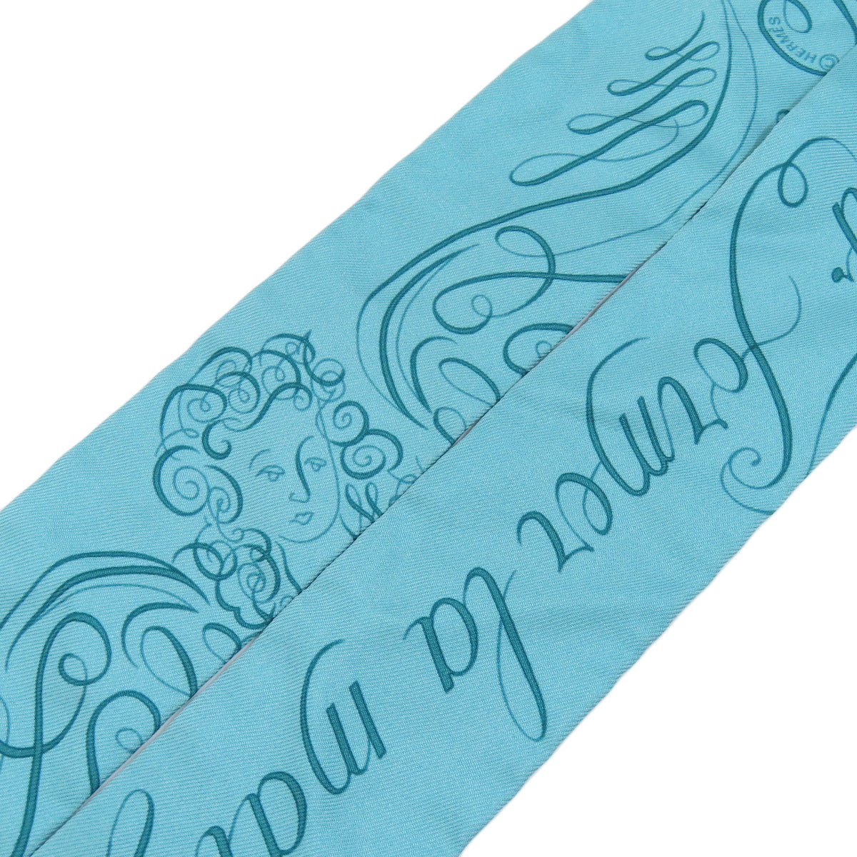 HERMES scarf silk blue Twilly Women Used | AlmaBagz